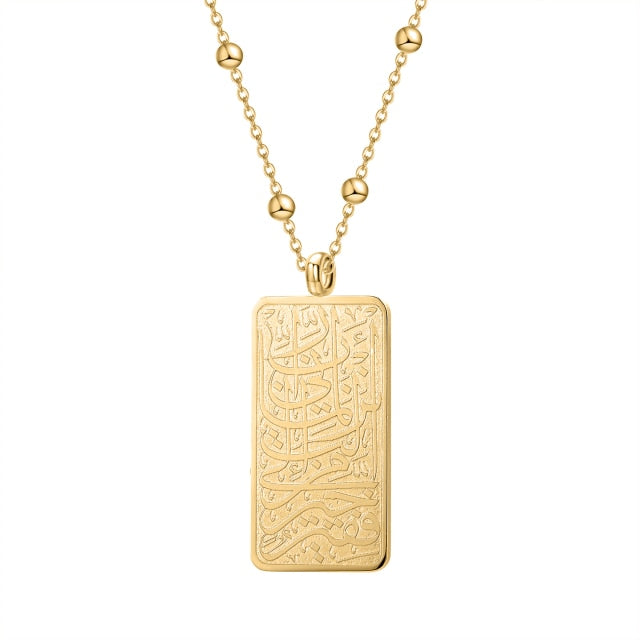 Square AYATUL KURSI NECKLACE - zenarab